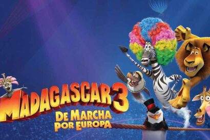 Cartel de la película Madagascar 3 con los personajes